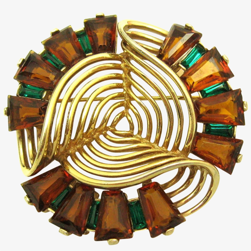 Vintage Mb Boucher 1940s Dimensional Gold Scroll Ribbon - Jewellery, transparent png #3137734