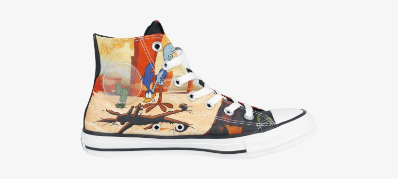 Coyote & Road Runner Men Sneakers High Multicolour - Sneakers, transparent png #3139010