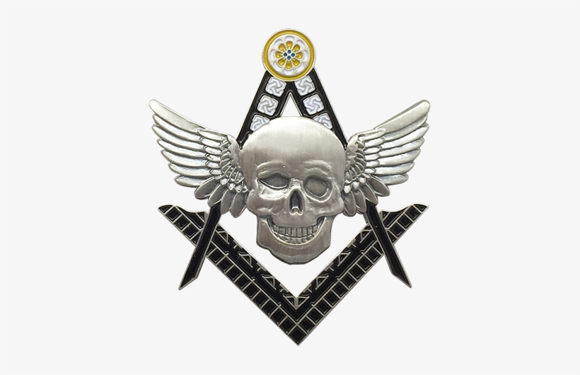 Masonic Square And Compass With Winged Skull Lapel - Freemasonry, transparent png #3139186