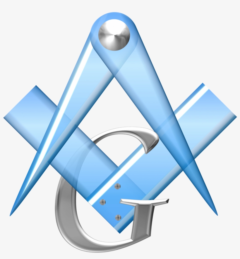 Square & Compasses Blue & Silver - Freemasonry, transparent png #3139391