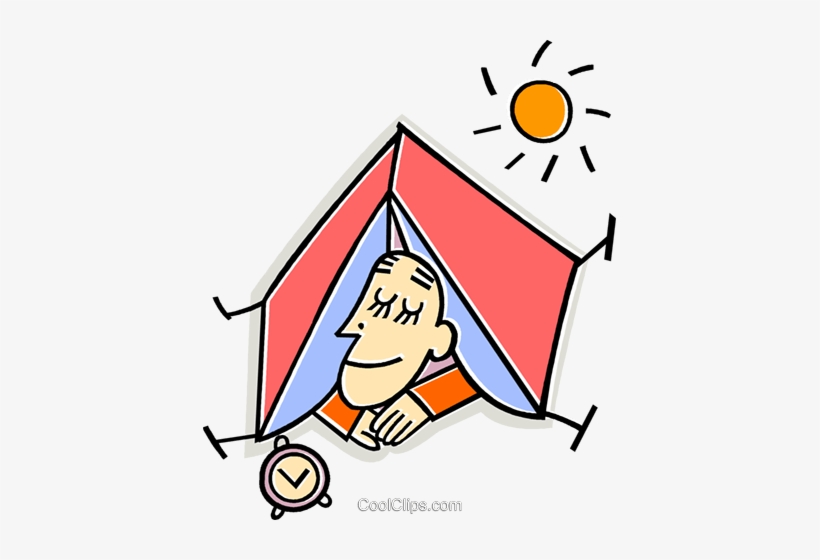 Person Sleeping In A Tent Royalty Free Vector Clip - Übernachten Clipart, transparent png #3139497