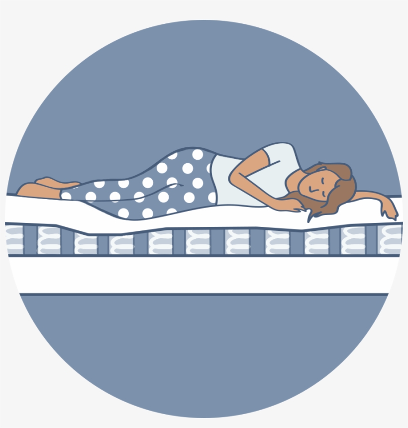 Illustration Of A Person Sleeping On A Pocket Coil - Mattress Coil, transparent png #3139562