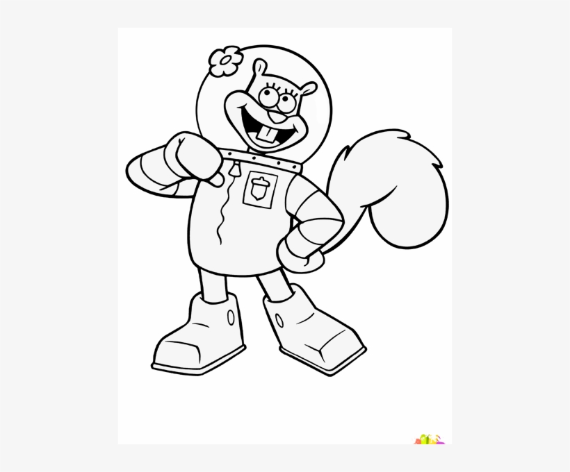 Sandy Cheeks Coloring Pages Color As You Like To Sandy - Te Guste, transparent png #3139692