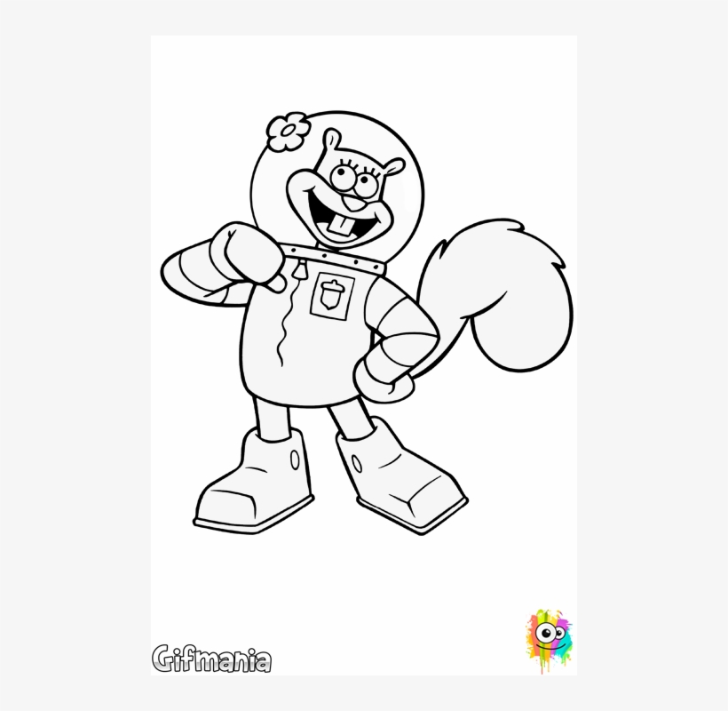 Color As You Like To Sandy Cheeks - Sandy Cheeks Coloring Pages, transparent png #3139752