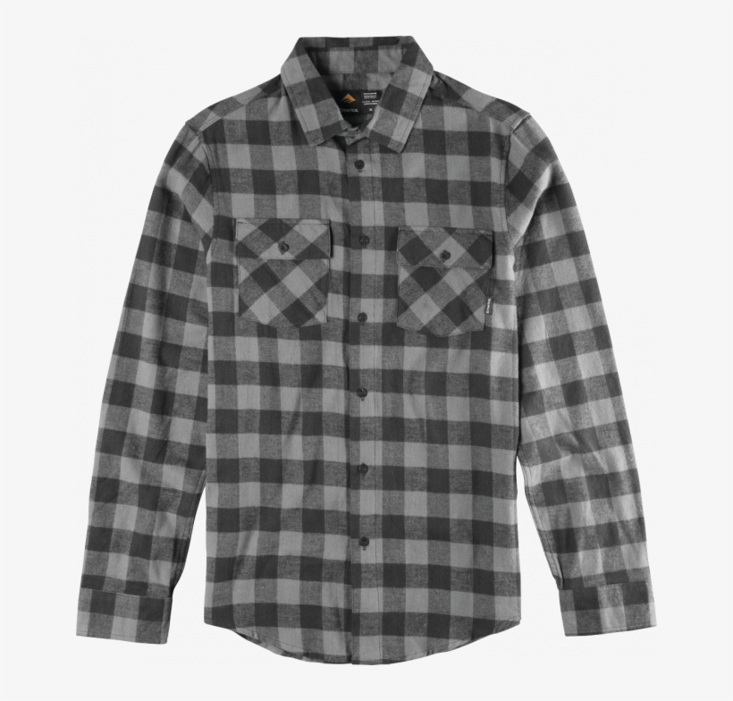 Emerica Flannel Gutter L/s Black, transparent png #3140430