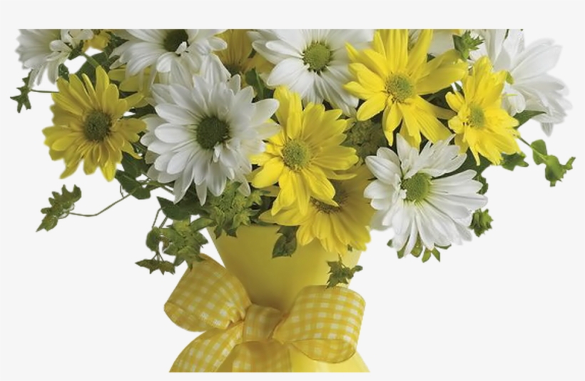 Vase With Yellow And White Daisies Png Clipart Picture - Flowers White N Yellow, transparent png #3140510