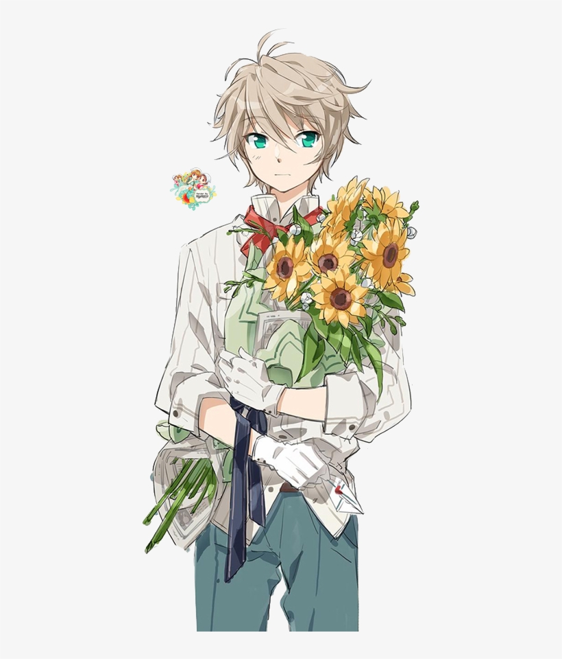 Sad Anime, Cute Anime Boy, Manga Anime, Anime Boys, - Anime Boys With Flowers, transparent png #3140820