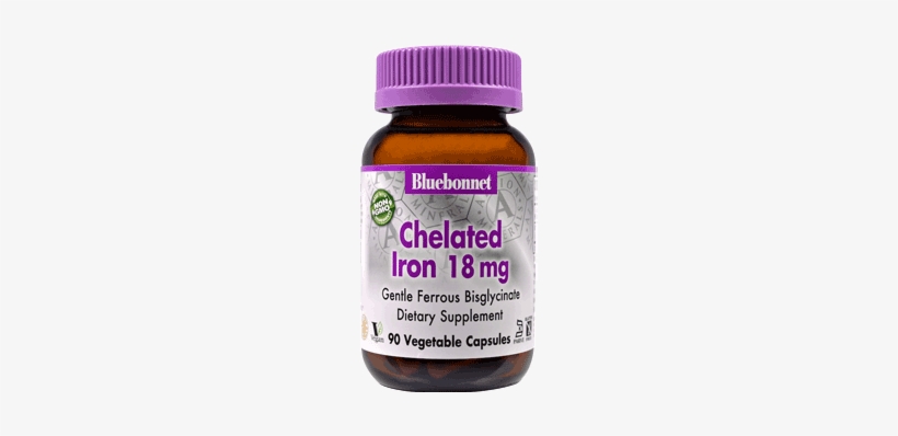 Bluebonnet Chelated Iron (90 Vegcaps) - Bluebonnet Nutrition - Chelated Iron 18 Mg. - 90 Vegetable, transparent png #3140898