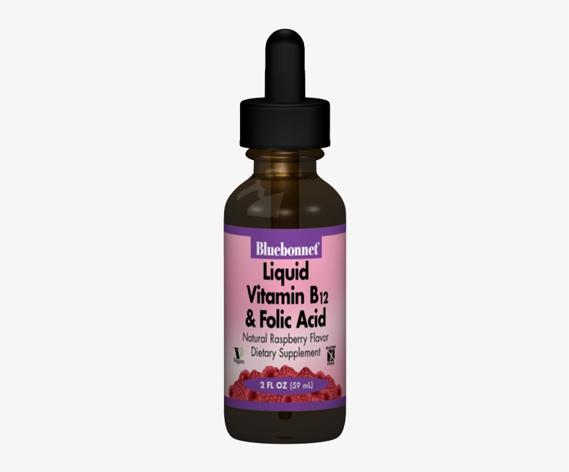 Bluebonnet Liquid Vitamin B 12 & Folic Acid Raspberry - Bluebonnet Nutrition - Liquid Vitamin B12 & Folic, transparent png #3141206