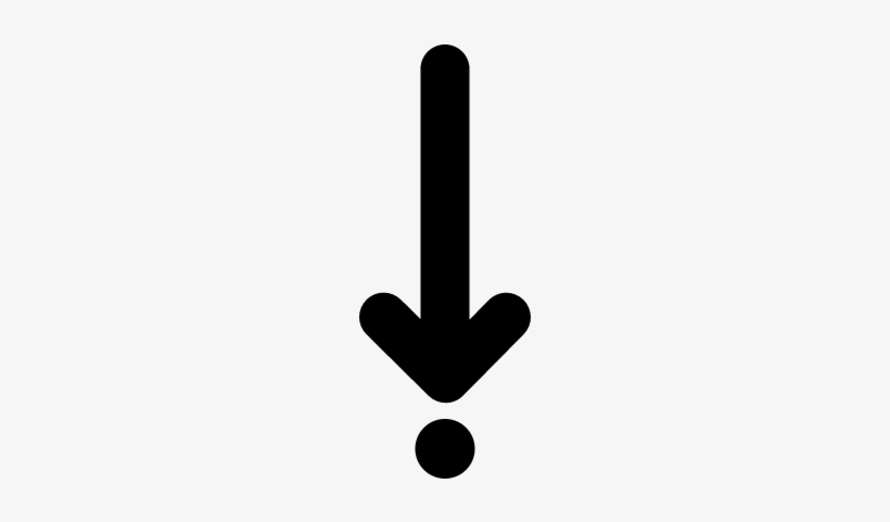 Down Straight Arrow Pointing To A Dot Vector - Icon, transparent png #3141591