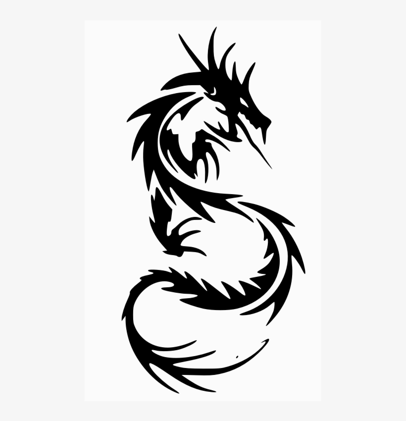 Clipart - Dragon - Dragon Tattoo Black And White, transparent png #3141763