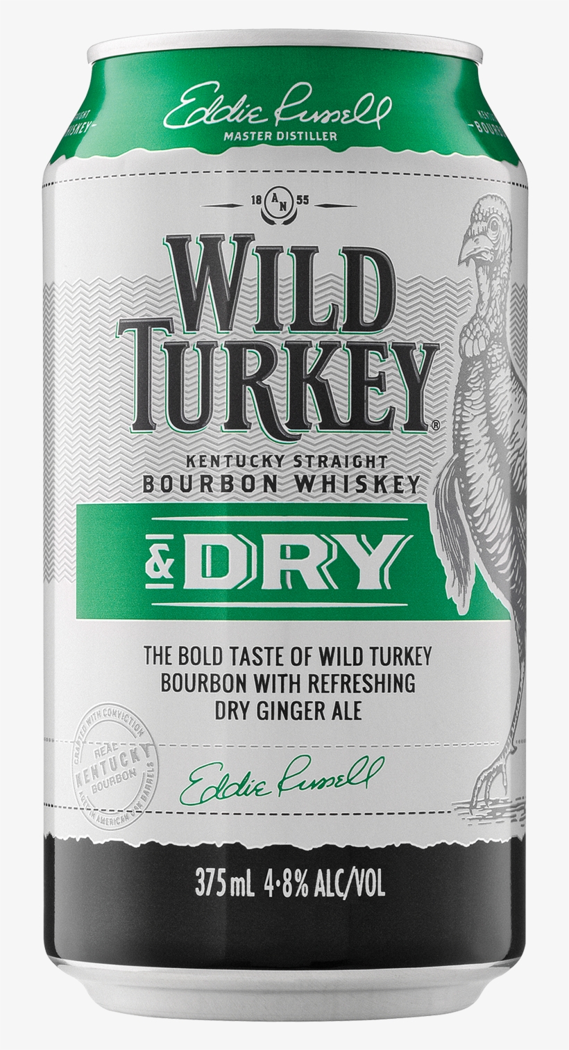Wild Turkey Bourbon & Dry Cans 375ml - Wild Turkey Bourbon And Dry 4 Pack 340ml, transparent png #3142052