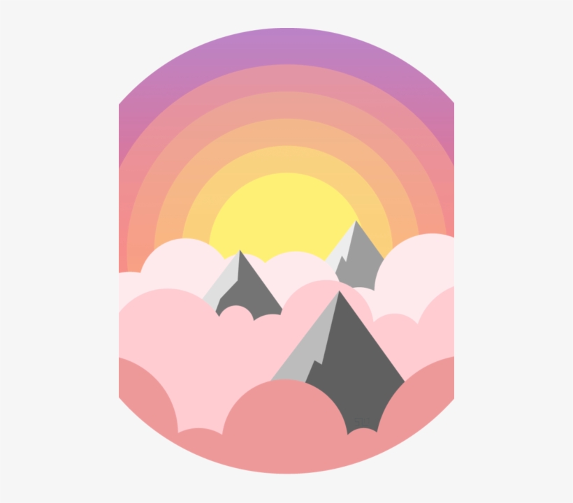 Vector Illustration Of The Tops Of Mountains Poking - Circle, transparent png #3142260