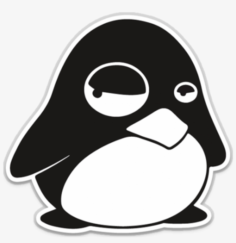 Free Download Linux Tux Black And White Pin / Button - Black And White Linux, transparent png #3143857