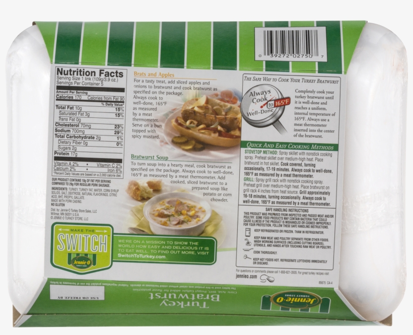 Jennie-o Lean Sweet Italian Turkey Sausage 19.5 Oz., transparent png #3143905