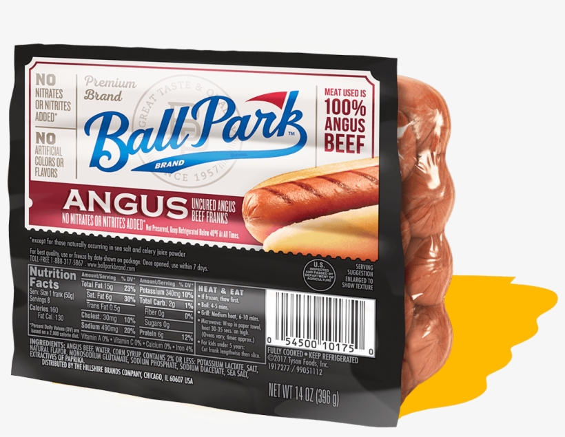 Ball Park Angus Beef Hot Dogs - Ball Park Uncured Beef Franks, transparent png #3144059