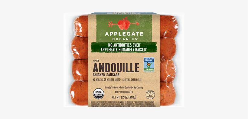 Ngp Verified Seal 002 <p><em>applegate Organics<sup>®</sup> - Applegate Organics Chicken Sausage, Andouille, Spicy, transparent png #3144103