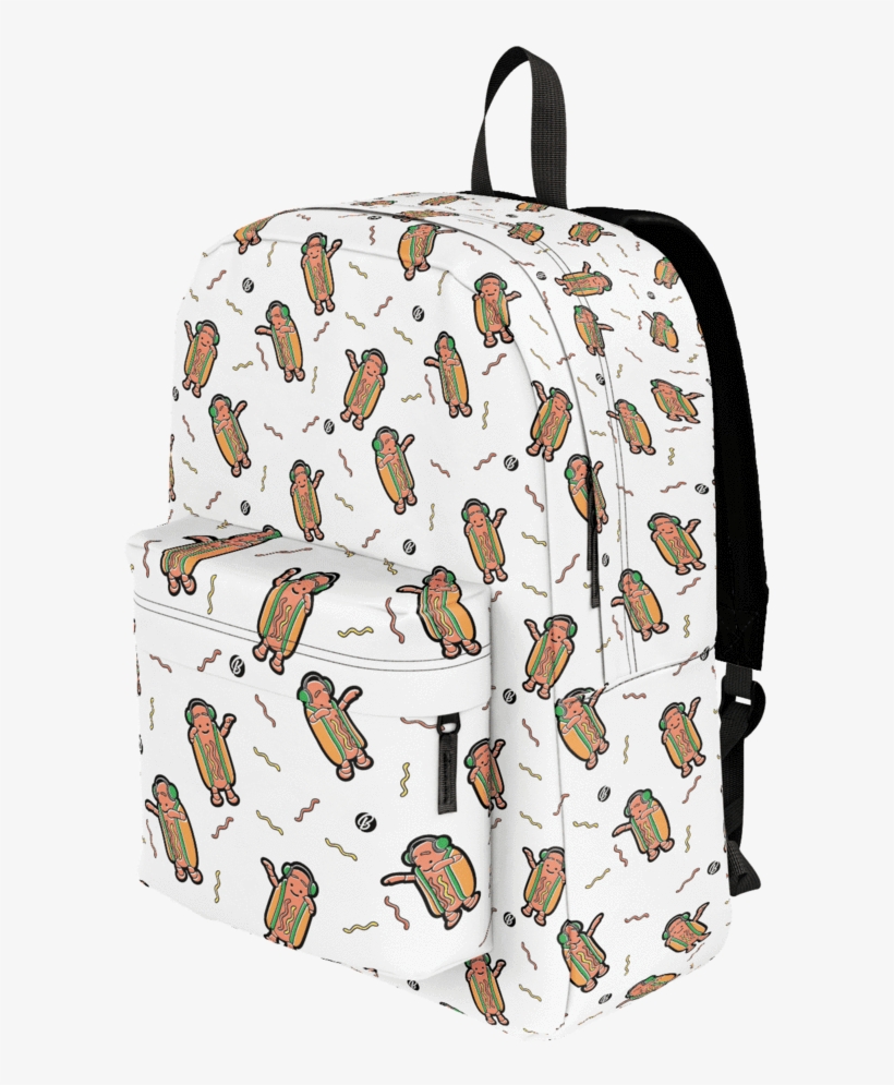 Dancing Hot Dogs Pattern Classic Backpack - Garment Bag, transparent png #3144157