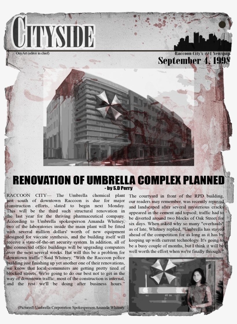 Newspapers From The Resident Evil 2 Era Found Scattered - Poster, transparent png #3144850