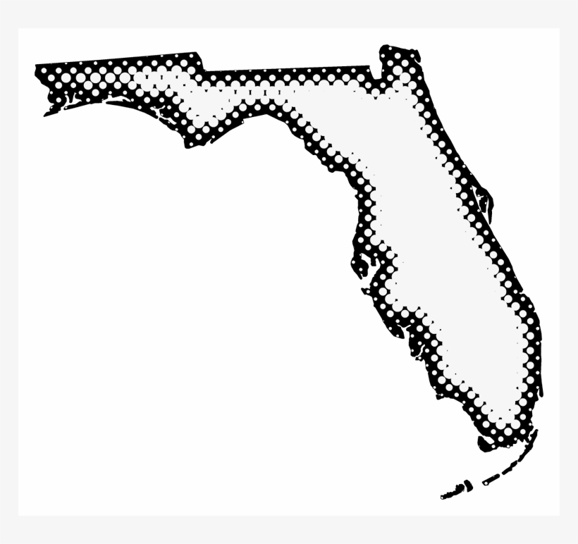 A Map Of Florida With Dots Reversed Out Of A Black - Florida Trump, transparent png #3145023