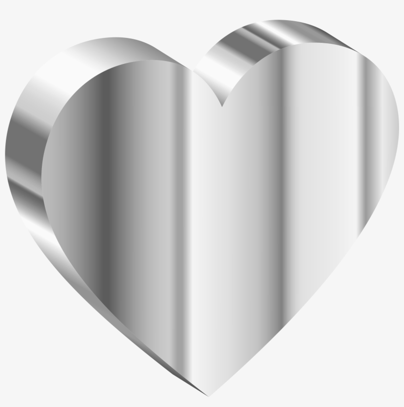 Clipart 3d Heart Of Stainless Steel - Stainless Steel Heart, transparent png #3145335