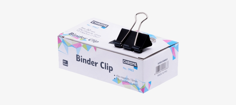 Chrome 9964 - Black Metal Binder Clips 25mm (set Of, transparent png #3145608