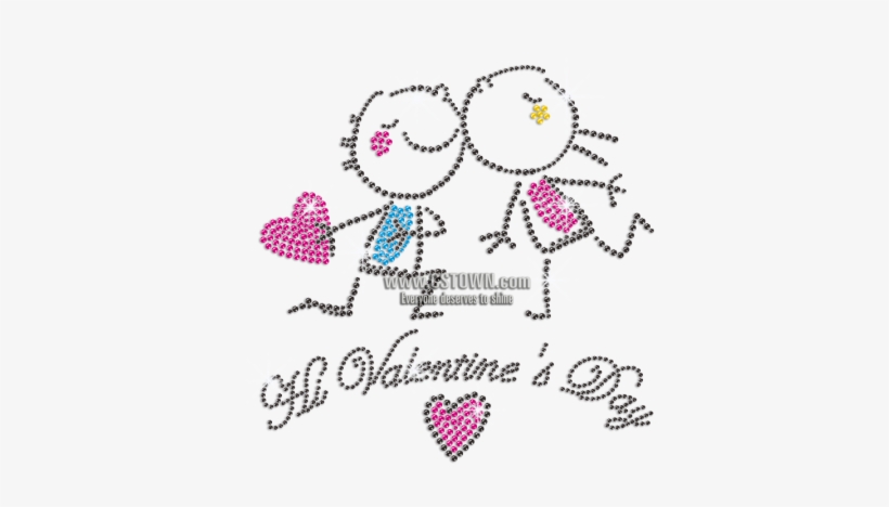 Cute Lovers Holding The Shiny Heart Neon Stud Design - Neon, transparent png #3145976