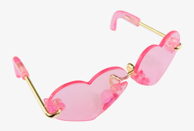 Angela Doll Sunglasses Heart Shaped Neon Pink - Heart, transparent png #3146106