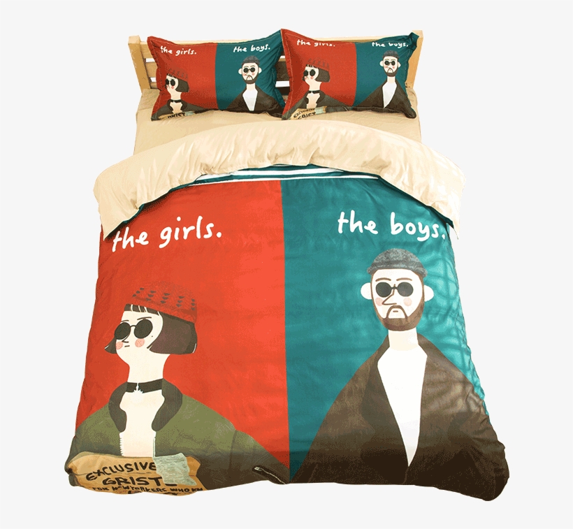 Love Uncle Stitching He And She Couple Bedding - Bed Sheet, transparent png #3147106