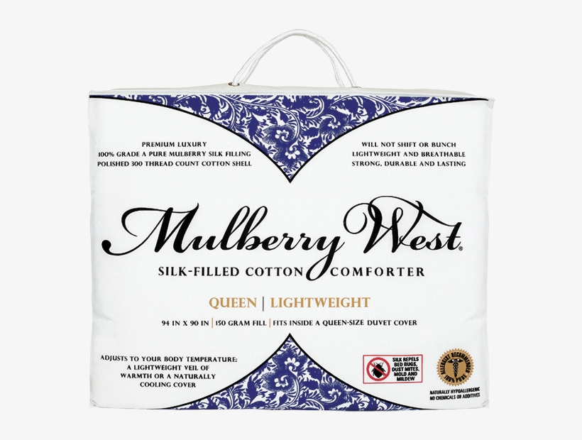 Mulberry Silk Comforter Queen Size Packaging - Mulberry West Silk Filled Comforter-king, transparent png #3147325