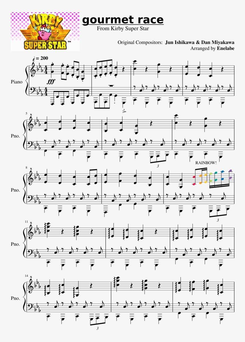 Gourmet Race Sheet Music Composed By Original Compositors - Number, transparent png #3147581