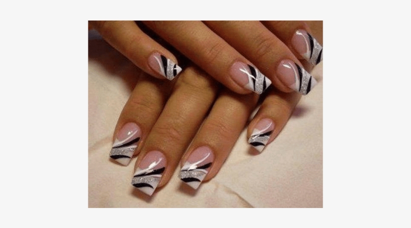 Manicure Basic Nail Care Includes Soaking, Cleaning, - Black And White Wedding Nail Designs, transparent png #3147684
