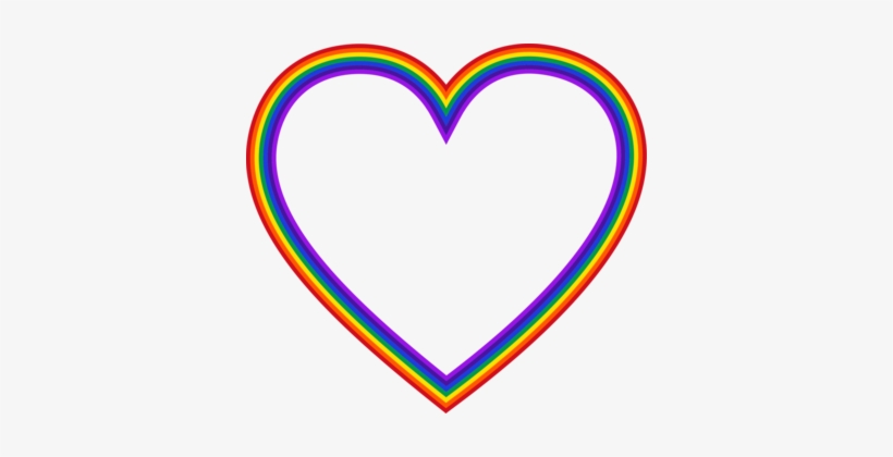 Rainbow Heart Color Cdr - Rainbow Heart Transparent Background, transparent png #3147757