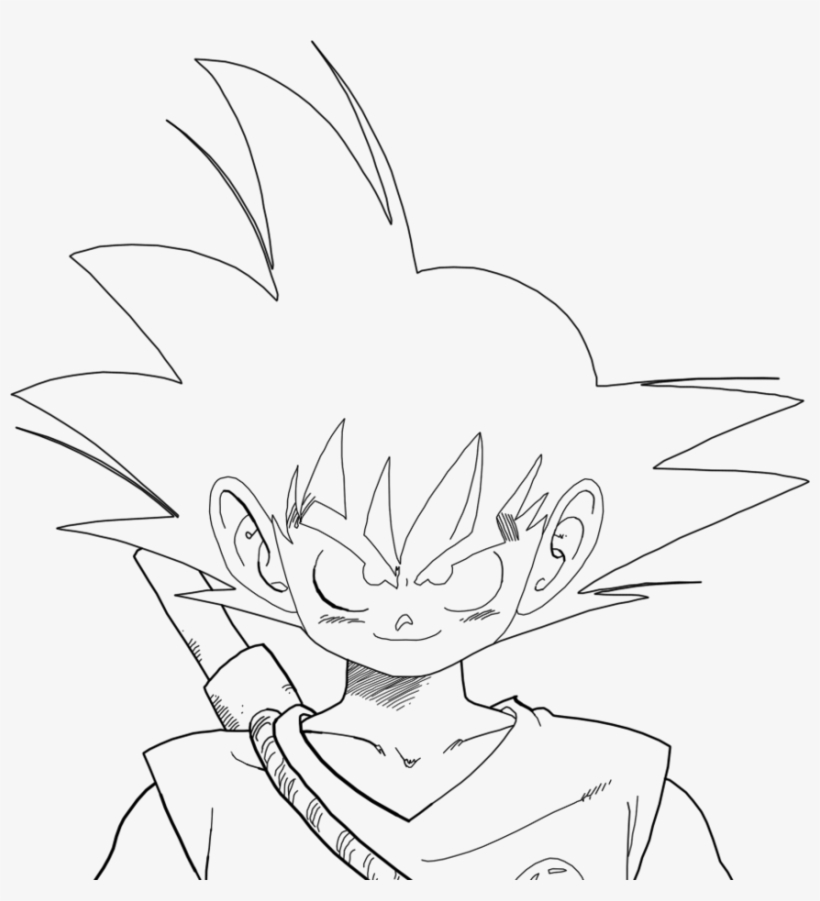 Kid Goku Face By Riddickdj Drawing Free Transparent Png Download Pngkey
