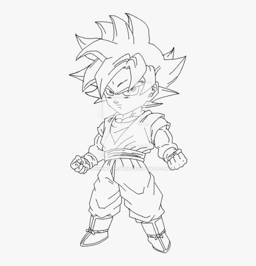 Chibi Goku Drawing - Goku Super Saiyan Drawing Easy, transparent png #3148059