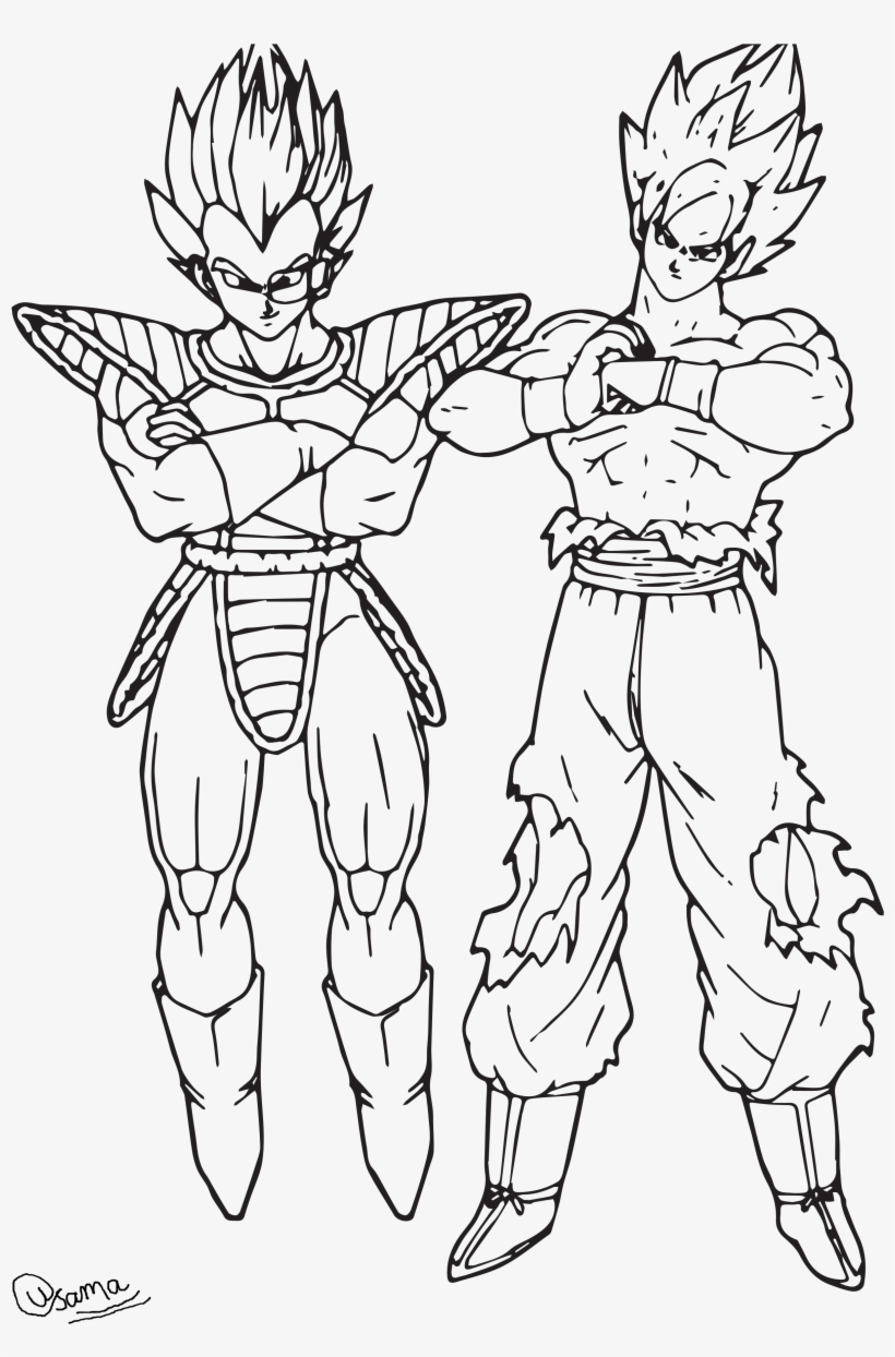 Raditz And Goku - Dragon Ball Goku Coloring Pages, transparent png #3148185