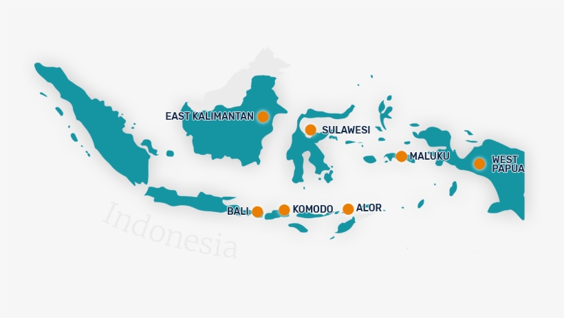 Trekking With The Prehistoric Komodo Dragon - Map Indonesia, transparent png #3148300