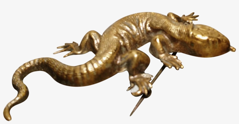 Rare Antique Ormolu Komodo Dragon Brooch, Oriental - Rare Antique Ormolu Komodo Dragon Brooch, Vintage Oriental, transparent png #3148396