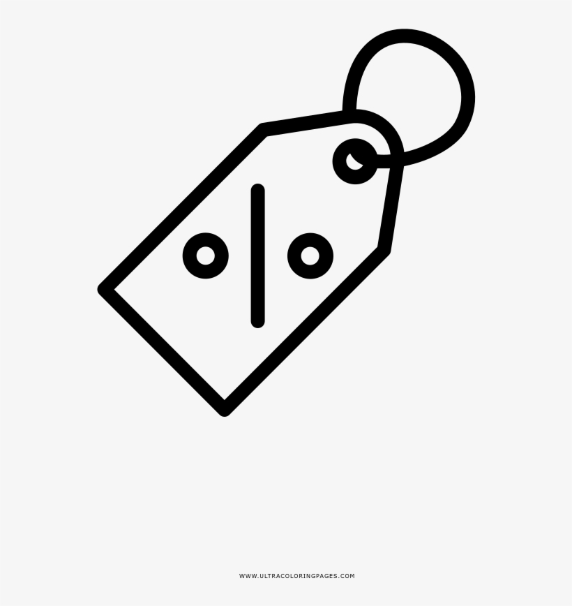 Sales Tag Coloring Page - Line Art, transparent png #3148728