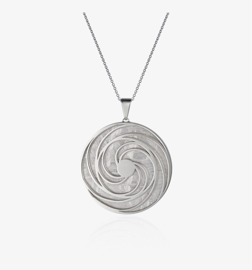 Meteorite Crop Circle Swirl Pendant In Silver - Locket, transparent png #3149131