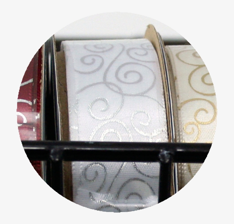 Swirl Pattern Ribbon Silver/white - Home Door, transparent png #3149354