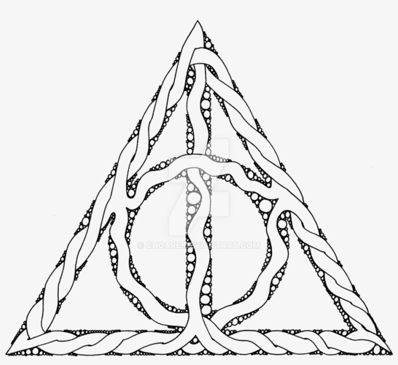 Deathly Hallows By Abstractendeavours - Drawing, transparent png #3150250