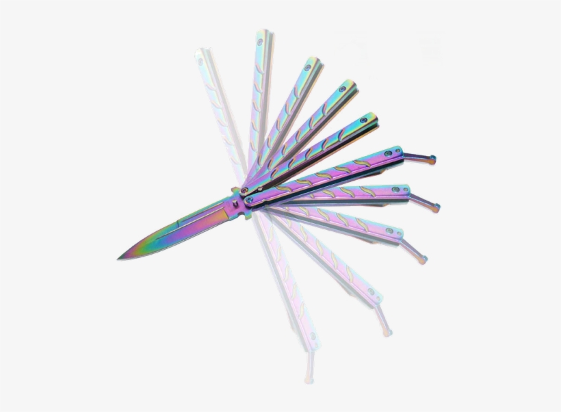 Transparent Balisong - Navaja Rainbow Abanico, transparent png #3151248