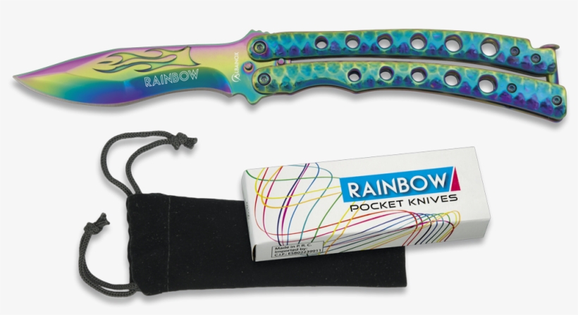 Butterfly Pocket Knife Rainbow 10 Cm - Navajas Rainbow, transparent png #3151319