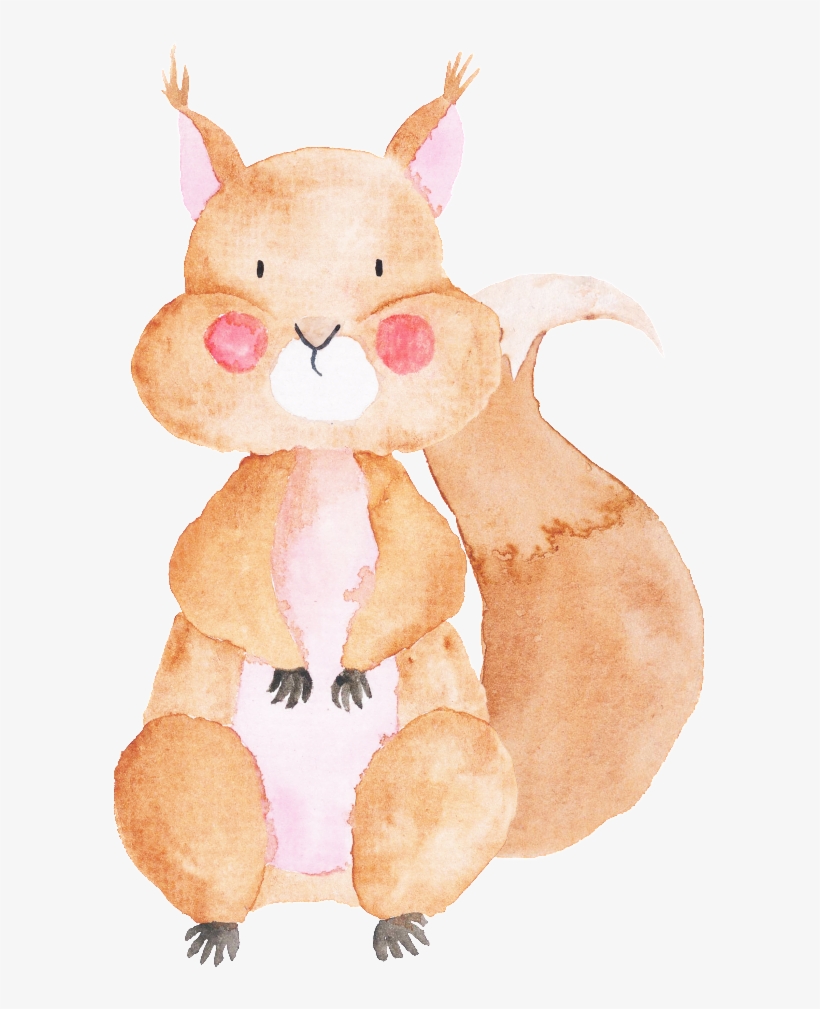 Brown Watercolor Cute Hand Drawn Small Animal - Watercolor Painting, transparent png #3151578