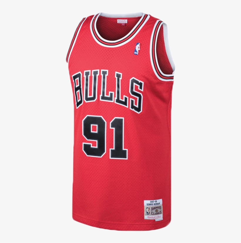 Chicago Bulls Dennis Rodman Red Swingman Jersey - Dennis Rodman Nba Jersey, transparent png #3151812