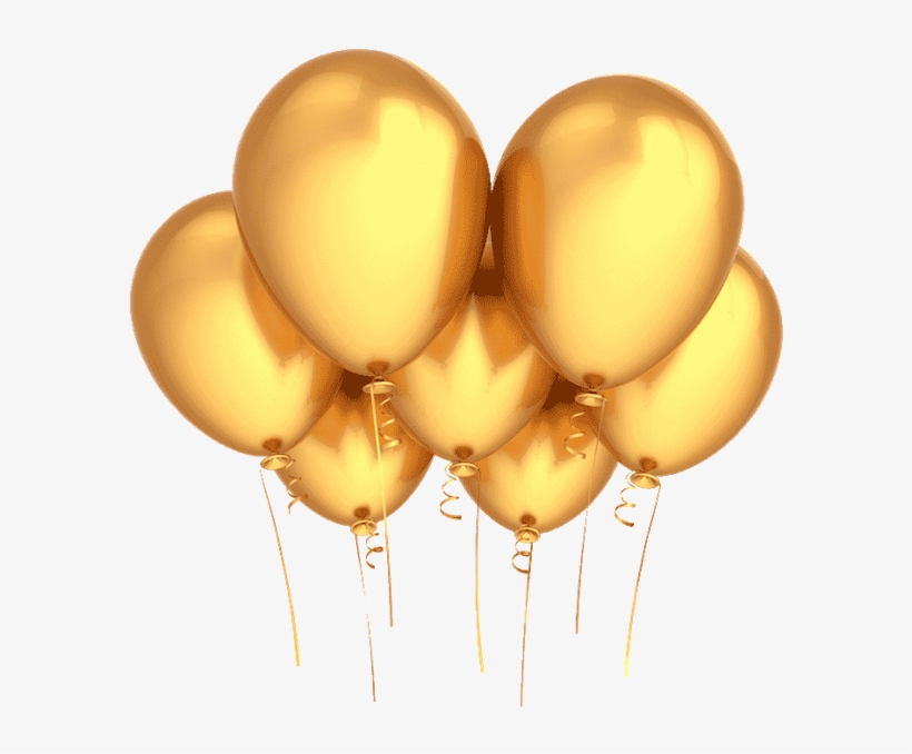 Birthday Wishes Gold Party Balloons - Gold Birthday Balloon Png, transparent png #3152494