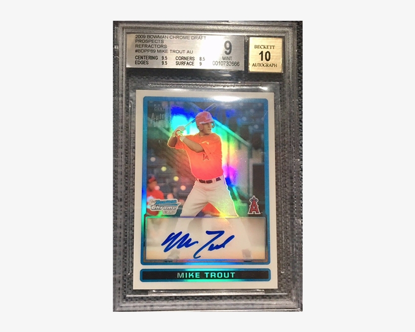 Mike Trout 2009 Bowman Chrome Prospect Autograph Refractor - Refractor Card, transparent png #3152653