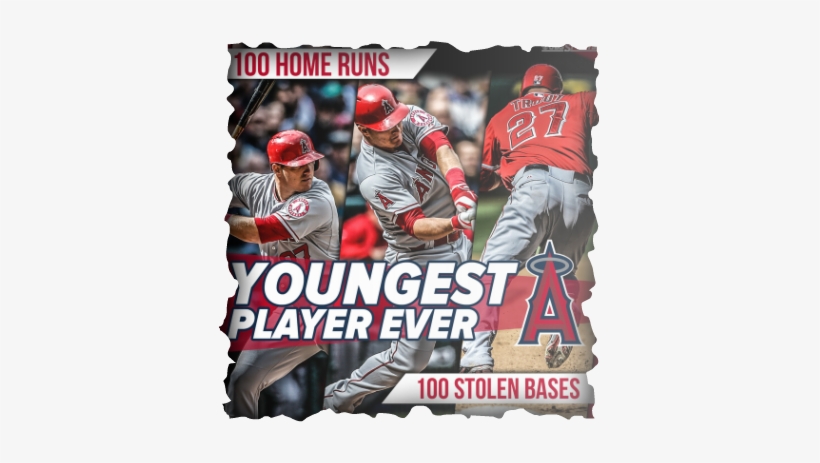 Mike Trout Became The Youngest Player Ever To Hit 100 - Mike Trout, transparent png #3152843