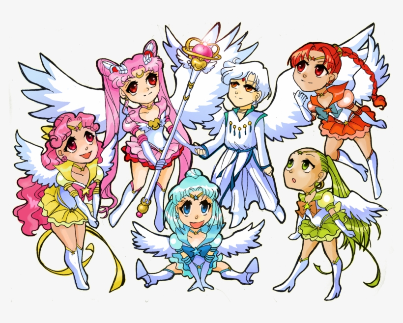 Chibi Helios And Pink Ladies By Azure And Copper-d516jpv - Sailor Moon Crystal Chibiusa And Helios, transparent png #3153012